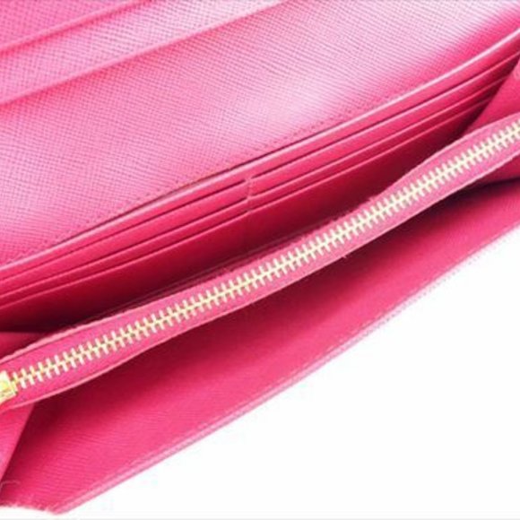 Prada Wallet Purse Long Wallet Pink leather Woman Authentic Used G1276 - Picture 6 of 8